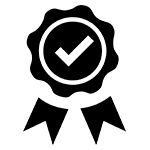 Icône de certification avec coche